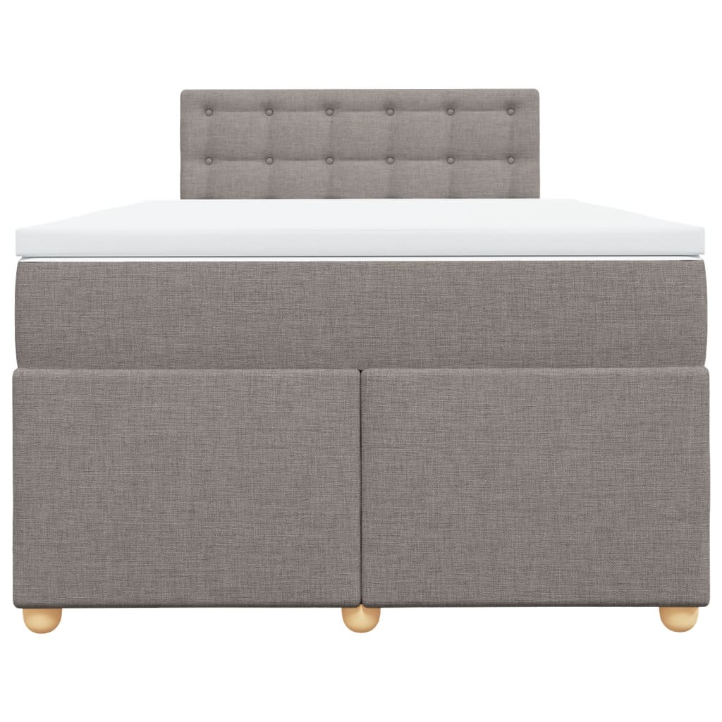 Κρεβάτι Boxspring με Στρώμα Taupe 120x190 εκ. Υφασμάτινο