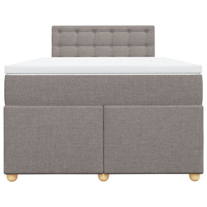 Κρεβάτι Boxspring με Στρώμα Taupe 120x190 εκ. Υφασμάτινο