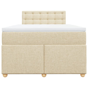 Κρεβάτι Boxspring με Στρώμα Κρεμ 120x190 εκ. Υφασμάτινο - Pakobazaar