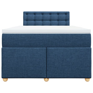 Κρεβάτι Boxspring με Στρώμα Μπλε 120x190 εκ. Υφασμάτινο