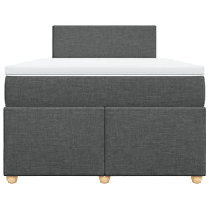 Κρεβάτι Boxspring με Στρώμα Σκούρο Γκρι 120x200 εκ. Υφασμάτινο - Pakobazaar