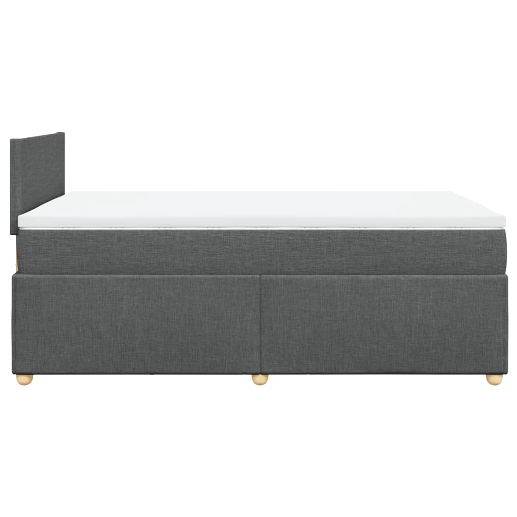 Κρεβάτι Boxspring με Στρώμα Σκούρο Γκρι 120x200 εκ. Υφασμάτινο - Pakobazaar