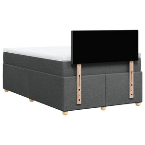 Κρεβάτι Boxspring με Στρώμα Σκούρο Γκρι 120x200 εκ. Υφασμάτινο - Pakobazaar
