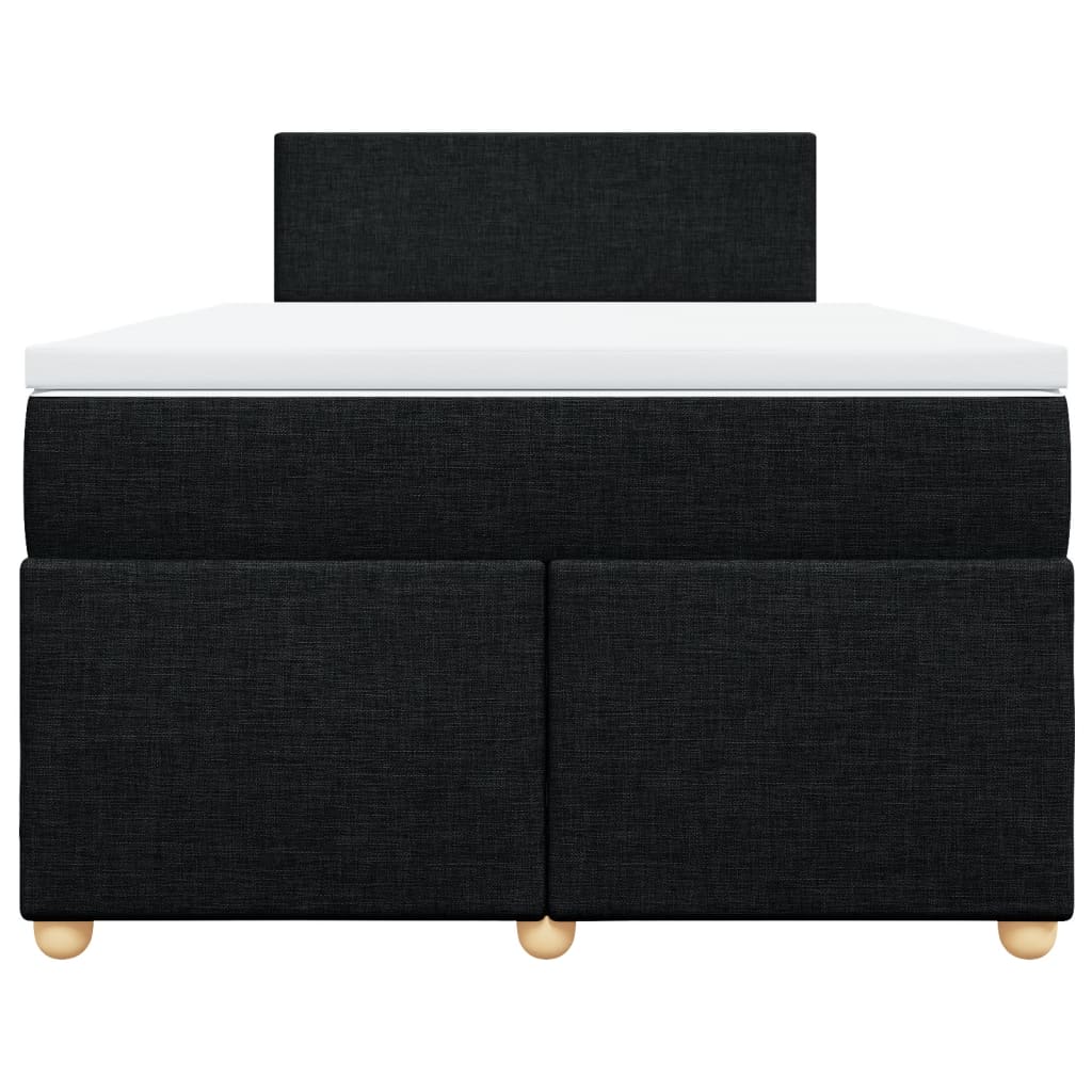 Κρεβάτι Boxspring με Στρώμα Μαύρο 120x200 εκ. Υφασμάτινο - Pakobazaar