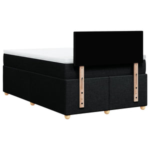 Κρεβάτι Boxspring με Στρώμα Μαύρο 120x200 εκ. Υφασμάτινο - Pakobazaar