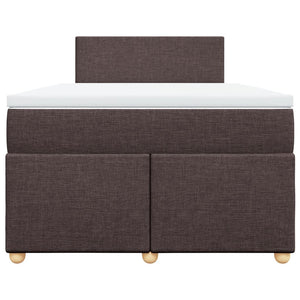 Κρεβάτι Boxspring με Στρώμα Σκούρο Καφέ 120x200 εκ. Υφασμάτινο - Pakobazaar