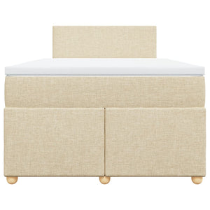 Κρεβάτι Boxspring με Στρώμα Κρεμ 120x200 εκ. Υφασμάτινο - Pakobazaar