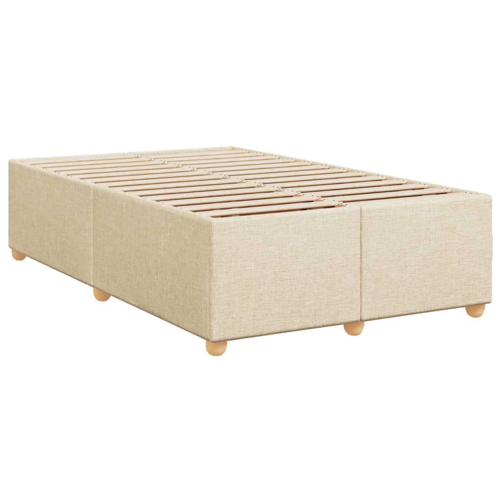Κρεβάτι Boxspring με Στρώμα Κρεμ 120x200 εκ. Υφασμάτινο - Pakobazaar