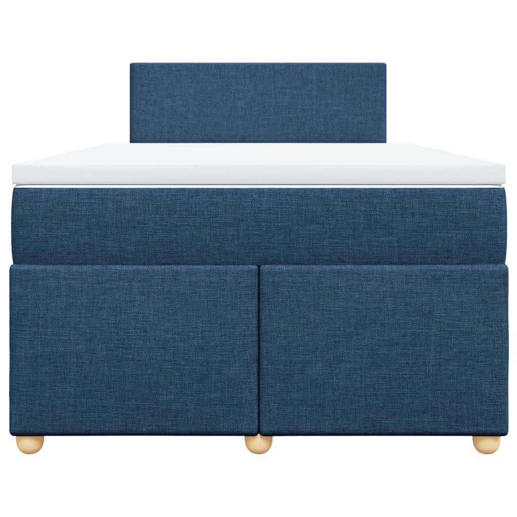 Κρεβάτι Boxspring με Στρώμα Μπλε 120x200 εκ. Υφασμάτινο - Pakobazaar