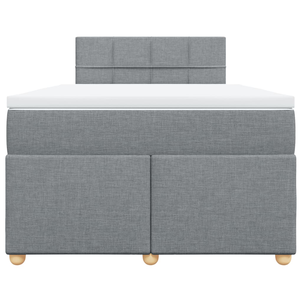 Κρεβάτι Boxspring με Στρώμα Ανοιχτό Γκρι 120x200 εκ. Υφασμάτινο - Pakobazaar