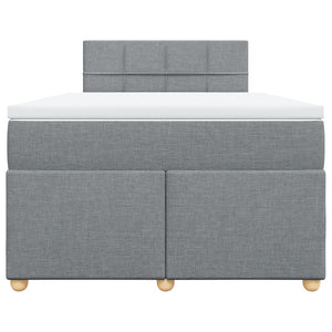 Κρεβάτι Boxspring με Στρώμα Ανοιχτό Γκρι 120x200 εκ. Υφασμάτινο - Pakobazaar