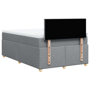 Κρεβάτι Boxspring με Στρώμα Ανοιχτό Γκρι 120x200 εκ. Υφασμάτινο - Pakobazaar