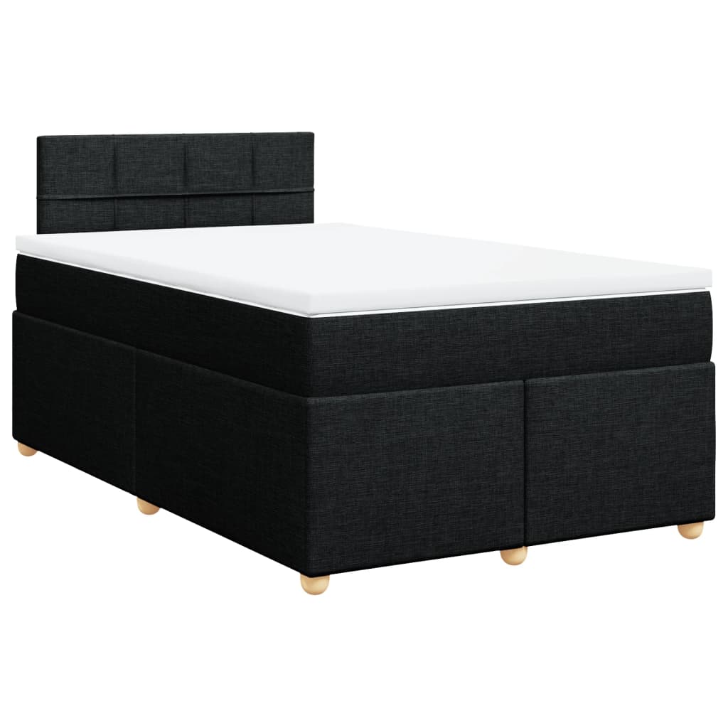 Κρεβάτι Boxspring με Στρώμα Μαύρο 120x200 εκ. Υφασμάτινο - Pakobazaar