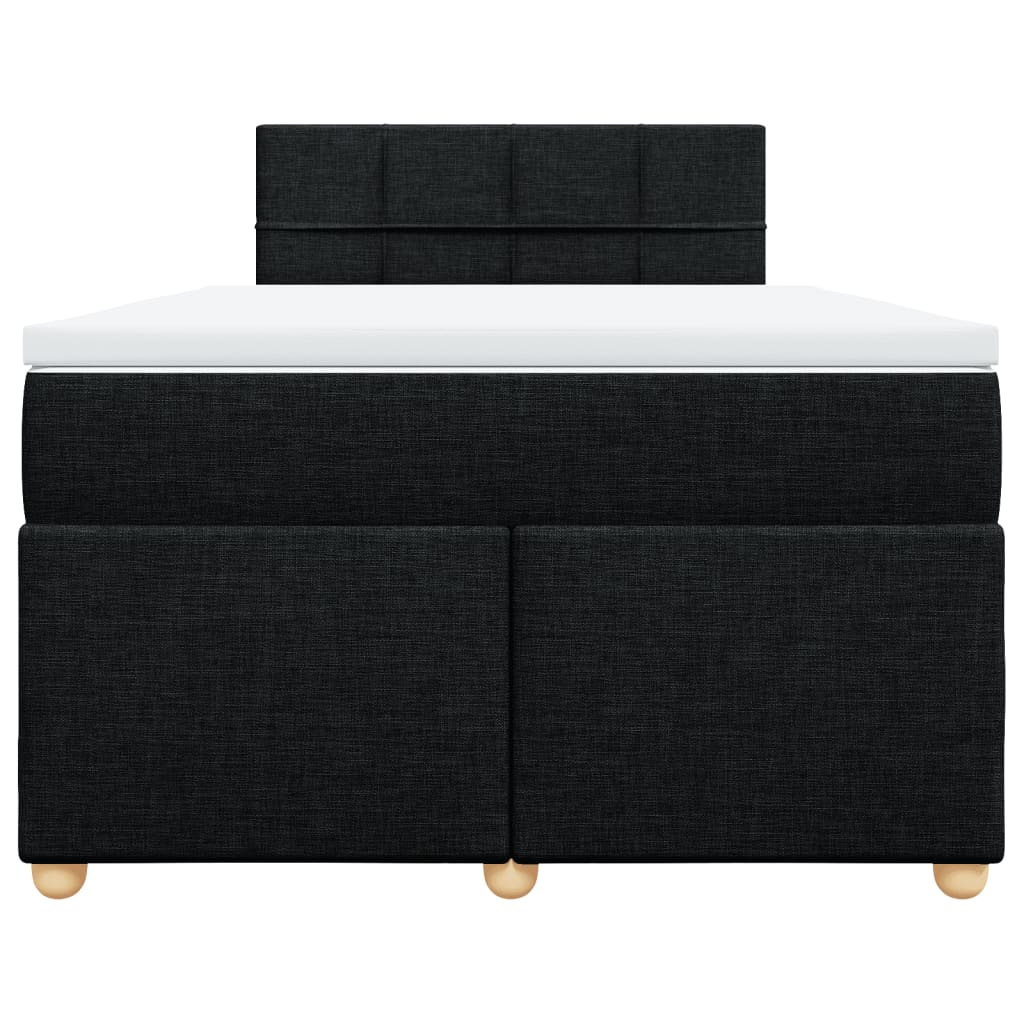 Κρεβάτι Boxspring με Στρώμα Μαύρο 120x200 εκ. Υφασμάτινο - Pakobazaar