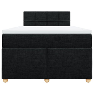 Κρεβάτι Boxspring με Στρώμα Μαύρο 120x200 εκ. Υφασμάτινο - Pakobazaar
