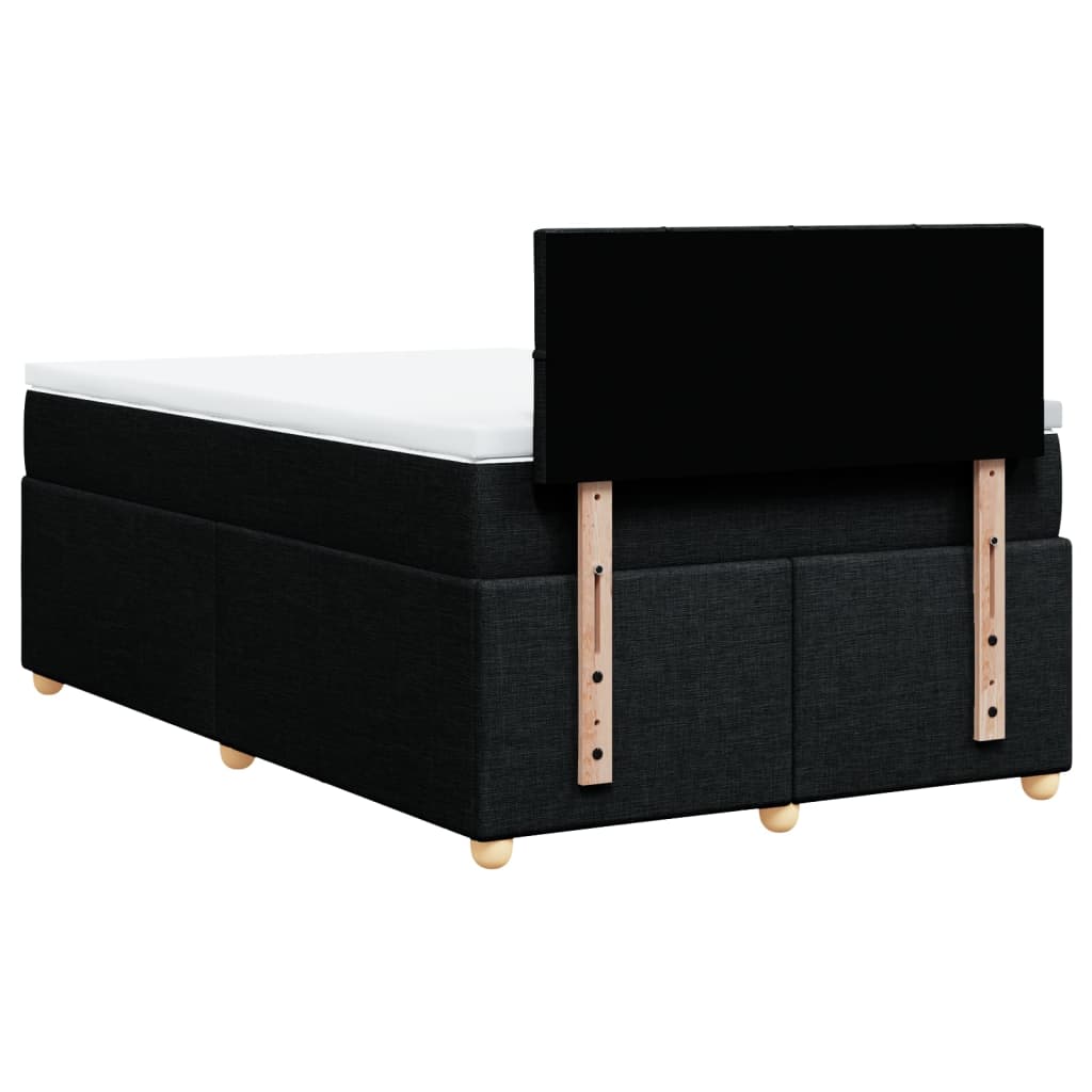 Κρεβάτι Boxspring με Στρώμα Μαύρο 120x200 εκ. Υφασμάτινο - Pakobazaar