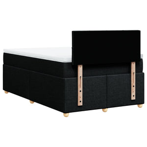 Κρεβάτι Boxspring με Στρώμα Μαύρο 120x200 εκ. Υφασμάτινο - Pakobazaar