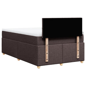 Κρεβάτι Boxspring με Στρώμα Σκούρο Καφέ 120x200 εκ. Υφασμάτινο - Pakobazaar