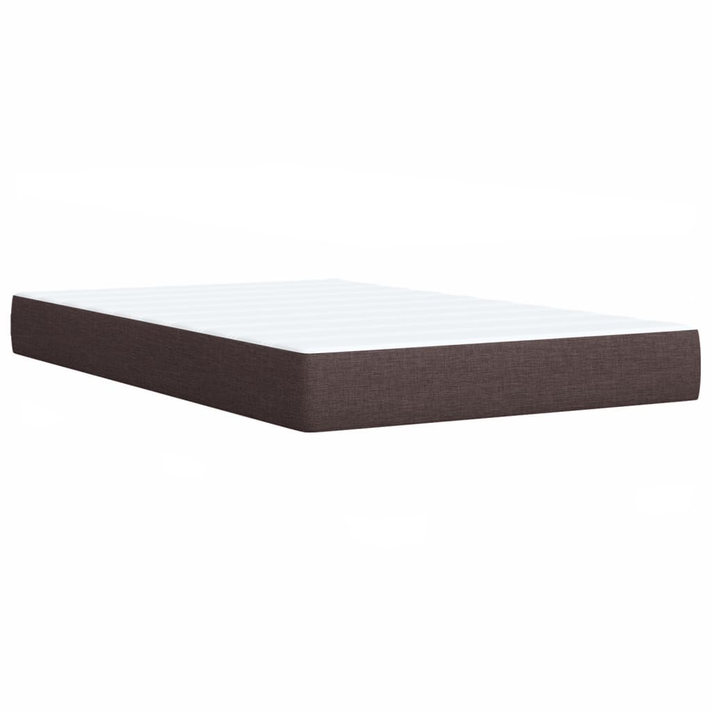 Κρεβάτι Boxspring με Στρώμα Σκούρο Καφέ 120x200 εκ. Υφασμάτινο - Pakobazaar