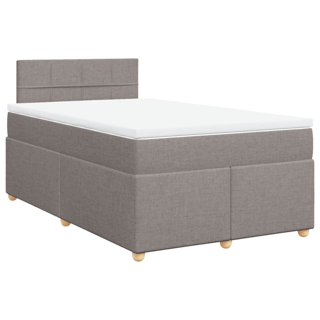 Κρεβάτι Boxspring με Στρώμα Taupe 120x200 εκ. Υφασμάτινο - Pakobazaar
