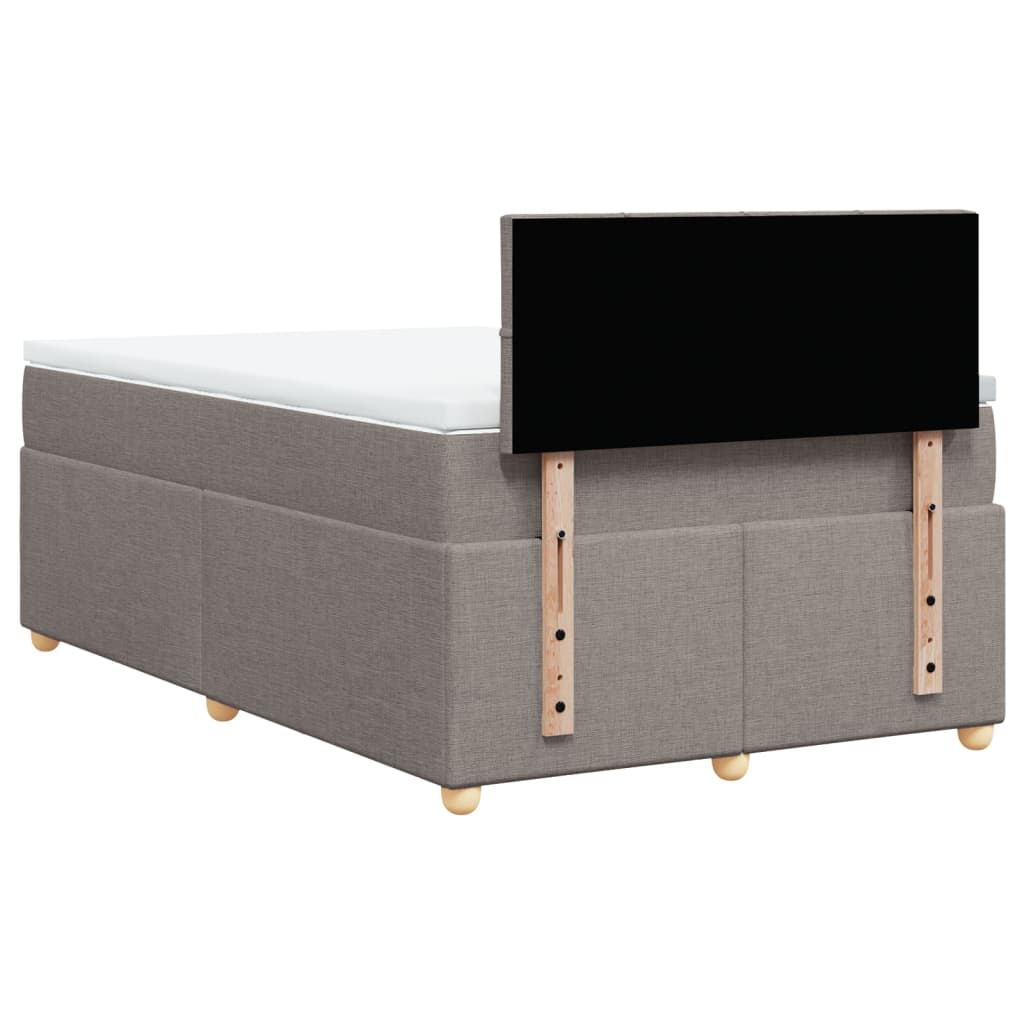 Κρεβάτι Boxspring με Στρώμα Taupe 120x200 εκ. Υφασμάτινο - Pakobazaar