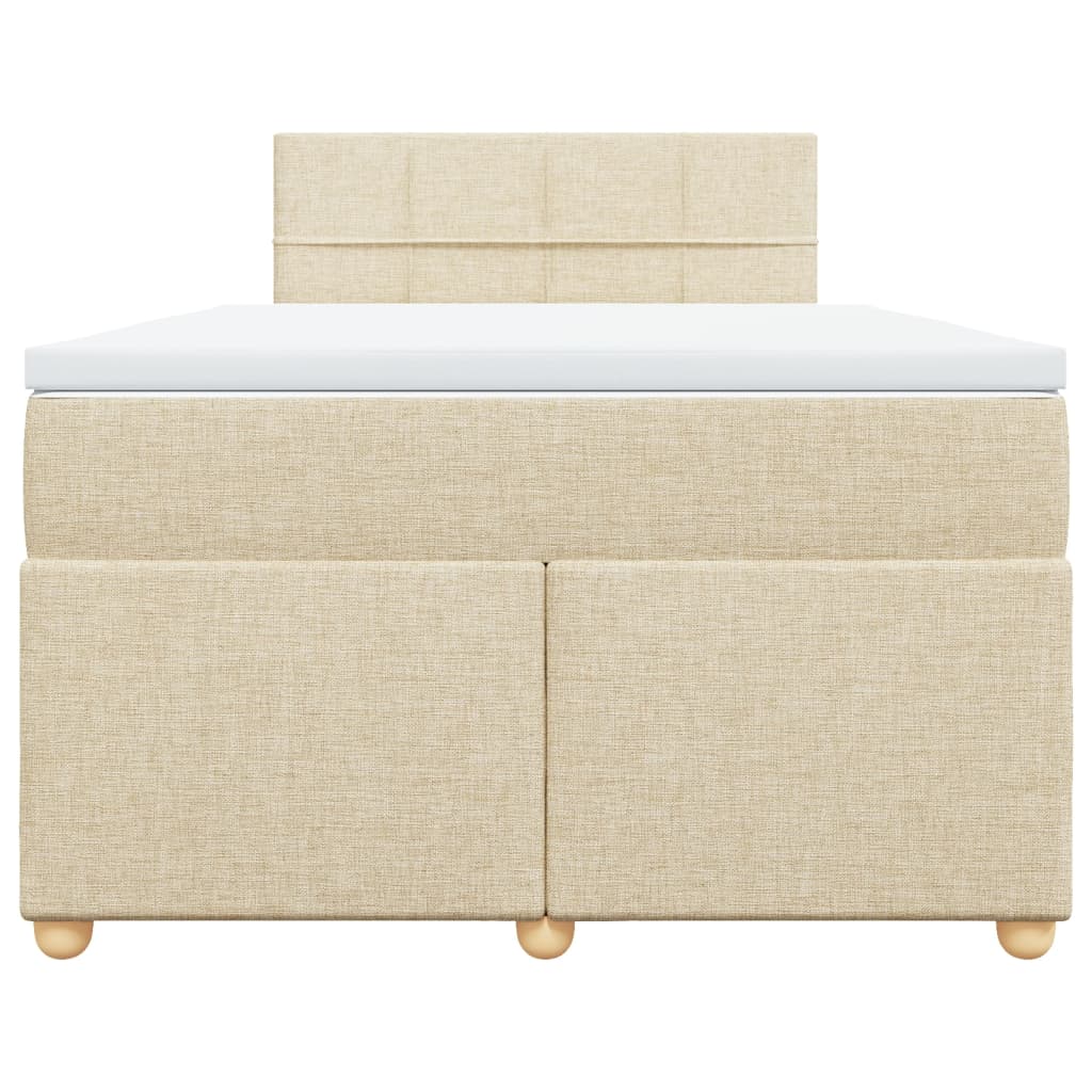 Κρεβάτι Boxspring με Στρώμα Κρεμ 120x200 εκ. Υφασμάτινο - Pakobazaar