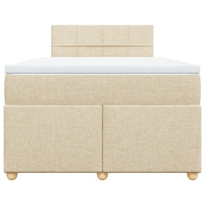 Κρεβάτι Boxspring με Στρώμα Κρεμ 120x200 εκ. Υφασμάτινο - Pakobazaar