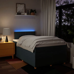 Κρεβάτι Boxspring με Στρώμα Μπλε 120x200 εκ. Υφασμάτινο - Pakobazaar