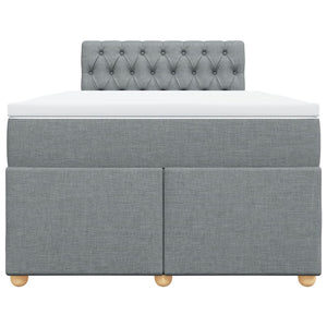 Κρεβάτι Boxspring με Στρώμα Ανοιχτό Γκρι 120x200 εκ. Υφασμάτινο - Pakobazaar