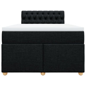 Κρεβάτι Boxspring με Στρώμα Μαύρο 120x200 εκ. Υφασμάτινο - Pakobazaar
