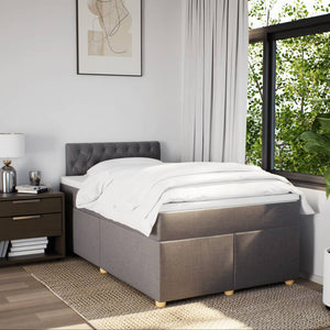 Κρεβάτι Boxspring με Στρώμα Taupe 120x200 εκ. Υφασμάτινο - Pakobazaar