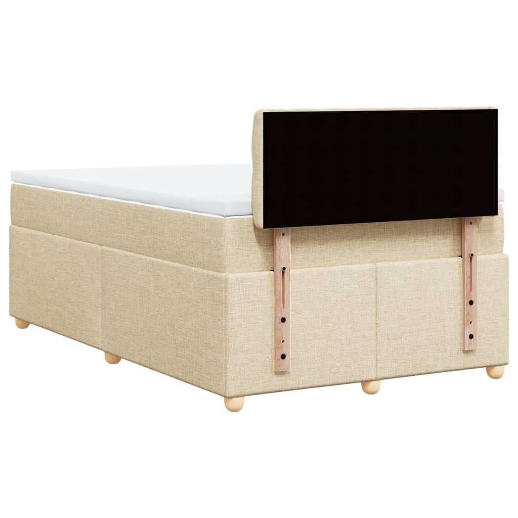 Κρεβάτι Boxspring με Στρώμα Κρεμ 120x200 εκ. Υφασμάτινο - Pakobazaar