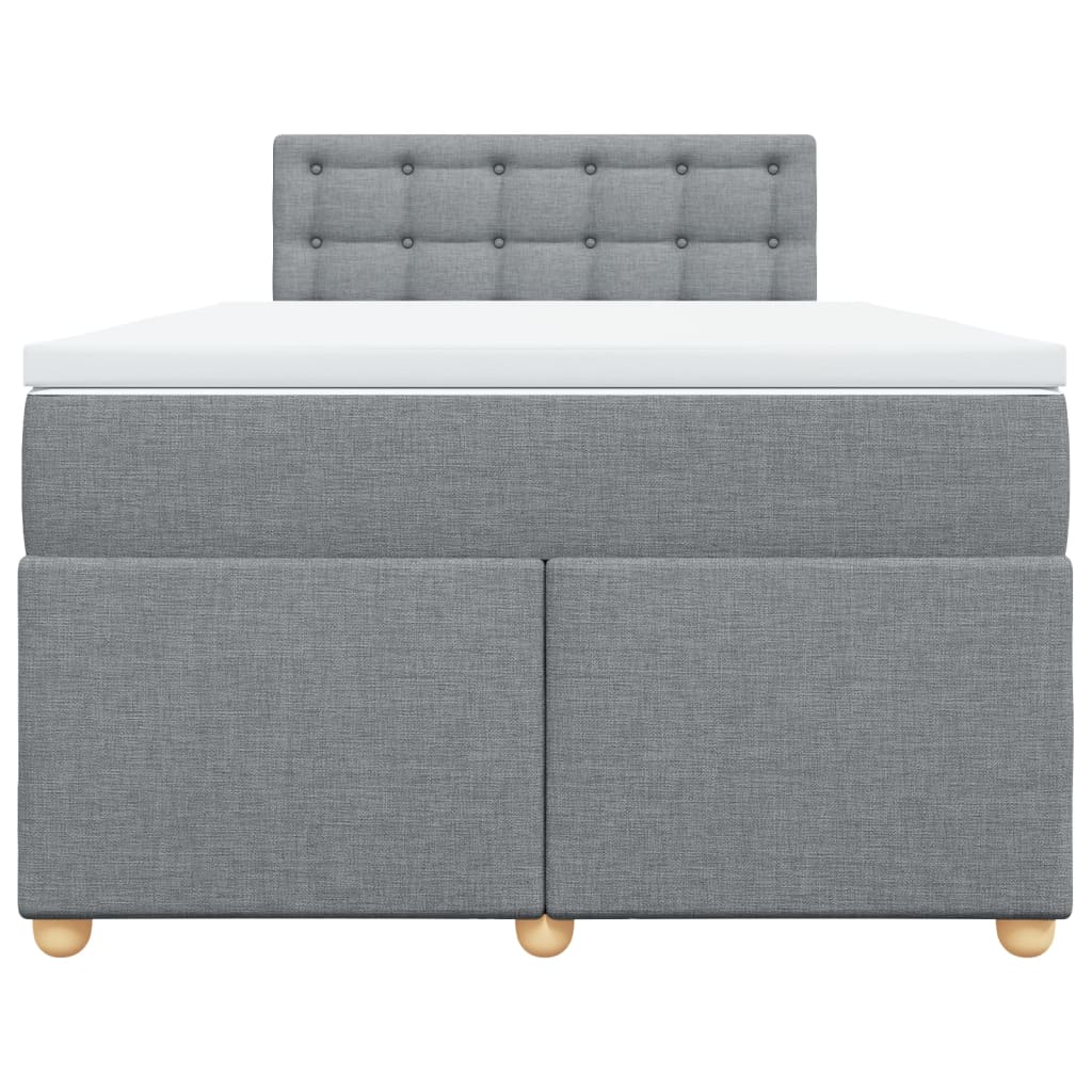 Κρεβάτι Boxspring με Στρώμα Ανοιχτό Γκρι 120x200 εκ. Υφασμάτινο - Pakobazaar