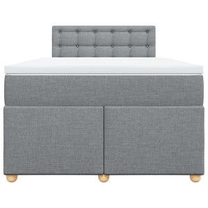 Κρεβάτι Boxspring με Στρώμα Ανοιχτό Γκρι 120x200 εκ. Υφασμάτινο - Pakobazaar