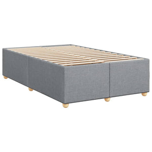 Κρεβάτι Boxspring με Στρώμα Ανοιχτό Γκρι 120x200 εκ. Υφασμάτινο - Pakobazaar