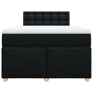 Κρεβάτι Boxspring με Στρώμα Μαύρο 120x200 εκ. Υφασμάτινο - Pakobazaar