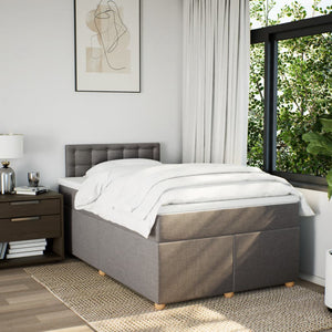 Κρεβάτι Boxspring με Στρώμα Taupe 120x200 εκ. Υφασμάτινο - Pakobazaar