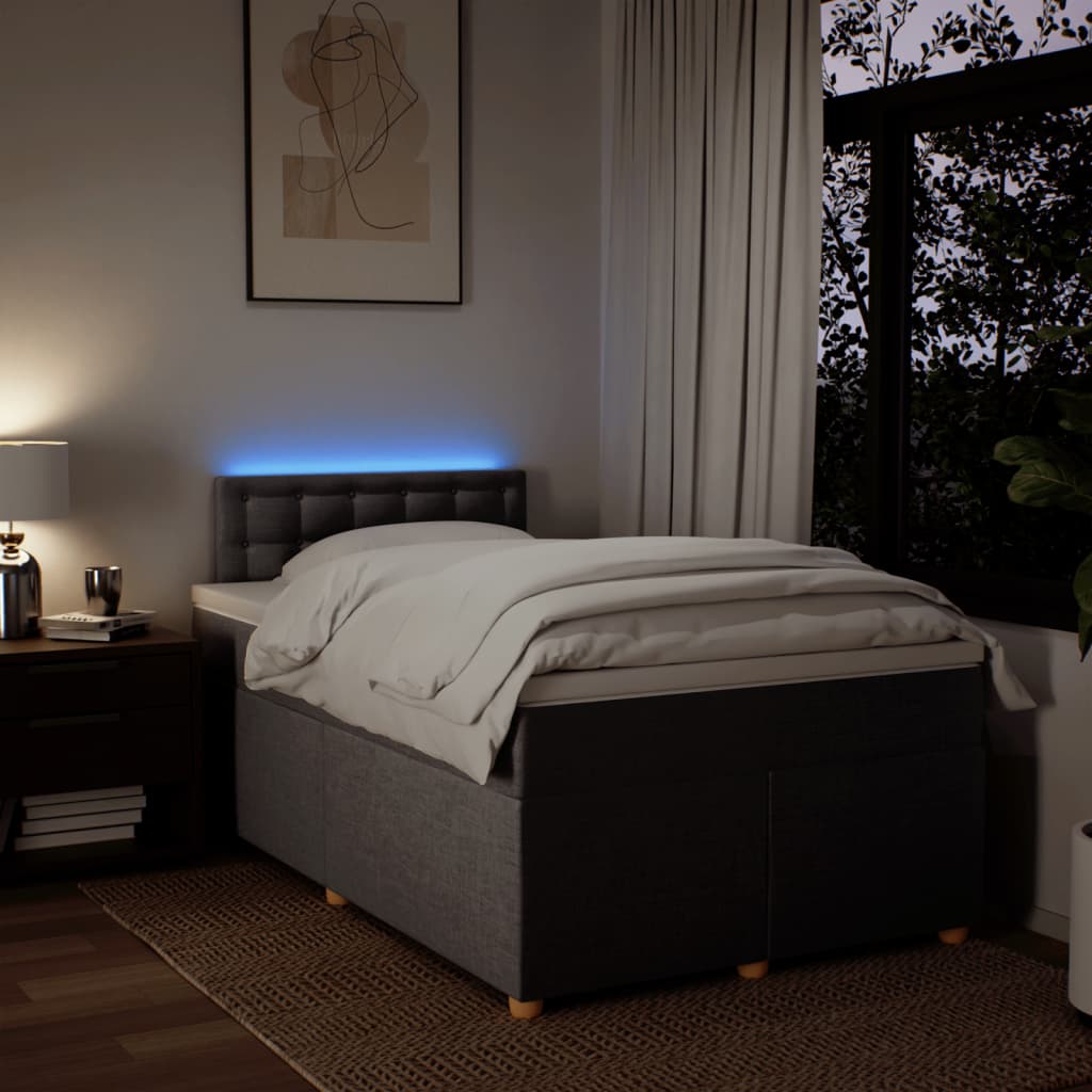 Κρεβάτι Boxspring με Στρώμα Taupe 120x200 εκ. Υφασμάτινο - Pakobazaar