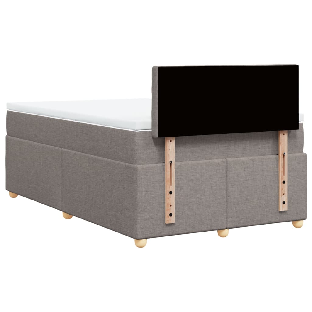 Κρεβάτι Boxspring με Στρώμα Taupe 120x200 εκ. Υφασμάτινο - Pakobazaar