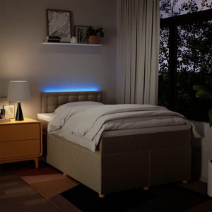 Κρεβάτι Boxspring με Στρώμα Κρεμ 120x200 εκ. Υφασμάτινο - Pakobazaar