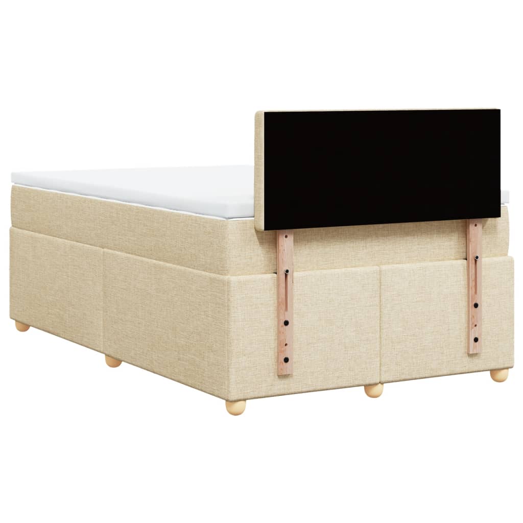 Κρεβάτι Boxspring με Στρώμα Κρεμ 120x200 εκ. Υφασμάτινο - Pakobazaar