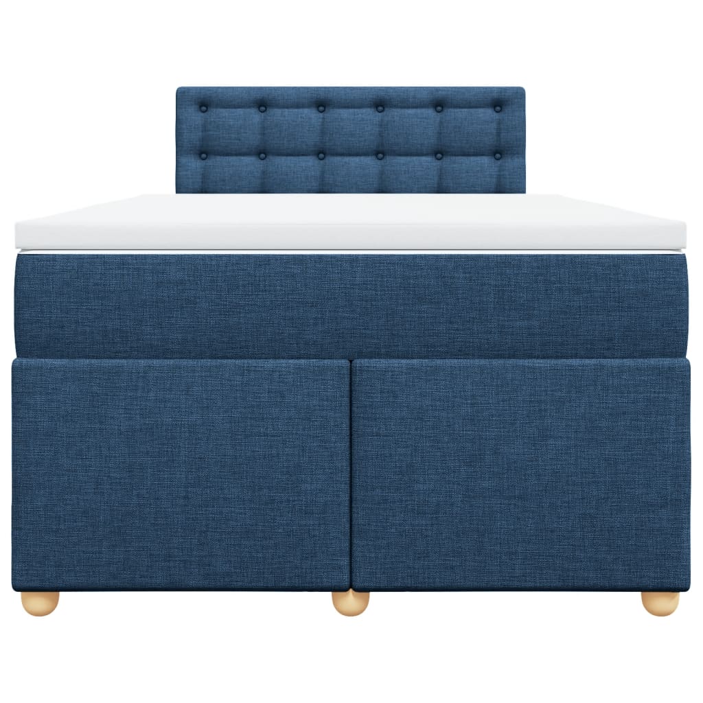 Κρεβάτι Boxspring με Στρώμα Μπλε 120x200 εκ. Υφασμάτινο - Pakobazaar