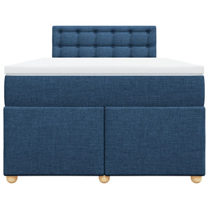 Κρεβάτι Boxspring με Στρώμα Μπλε 120x200 εκ. Υφασμάτινο - Pakobazaar
