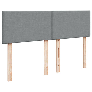 Κρεβάτι Boxspring με Στρώμα Ανοιχτό Γκρι 140x190 εκ. Υφασμάτινο - Pakobazaar