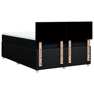 Κρεβάτι Boxspring με Στρώμα Μαύρο 140x190 εκ. Υφασμάτινο - Pakobazaar