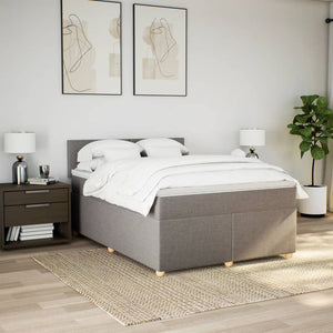 Κρεβάτι Boxspring με Στρώμα Taupe 140x190 εκ. Υφασμάτινο