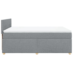 Κρεβάτι Boxspring με Στρώμα Ανοιχτό Γκρι 140x190 εκ. Υφασμάτινο - Pakobazaar