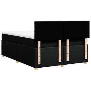 Κρεβάτι Boxspring με Στρώμα Μαύρο 140x190 εκ. Υφασμάτινο - Pakobazaar