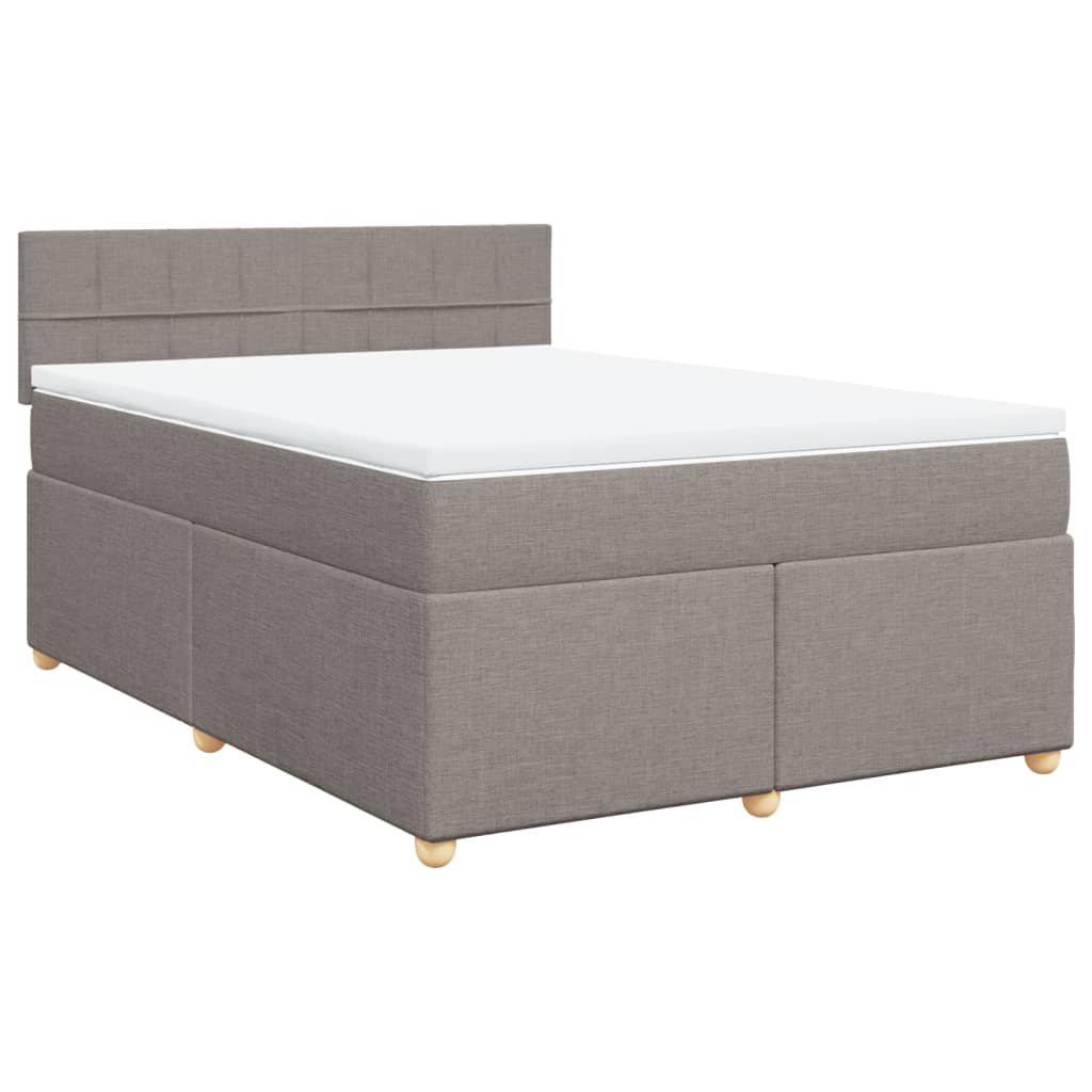 Κρεβάτι Boxspring με Στρώμα Taupe 140x190 εκ. Υφασμάτινο