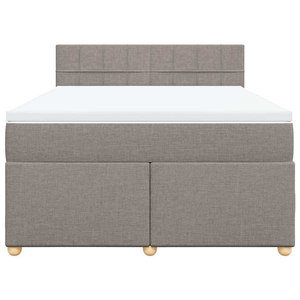 Κρεβάτι Boxspring με Στρώμα Taupe 140x190 εκ. Υφασμάτινο